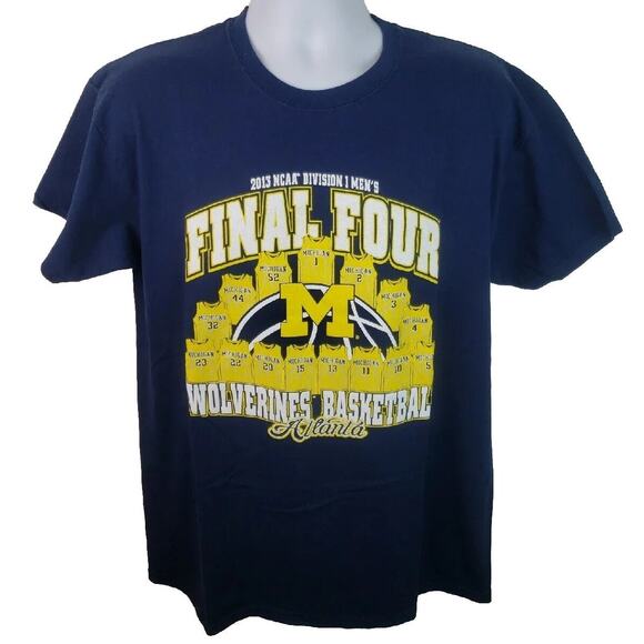 Offical Blue 84 2013 Michigan Wolverines Basketball Final Four Blue Tshirt Large - Picture 1 of 5